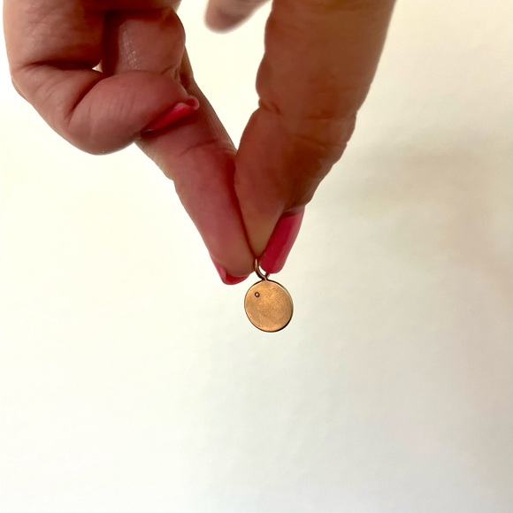 Heather Moore Gold Single Initial Round Charm- A - Picture 3 of 3